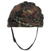 MFH Plastic Helmet with Woodland Camo Cloth Cover