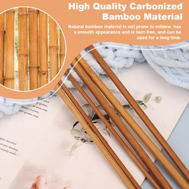 NAROSEBE 15 Sizes Knitting Needle Bamboo Set Wooden Knitting Needles Set Double Pointed Handmade Knitting Needles with Stitch Marker Plastic Needles Bamboo Needle Set for Socks Gloves Scarves