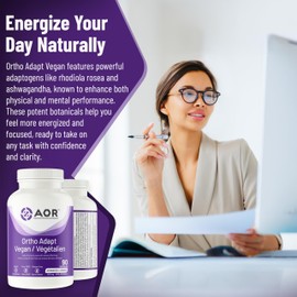AOR AOR Ortho Adapt Vegan 675mg, 90 Capsules 30-Day Supply - Supports Energy, Features Ashwagandha, Rhodiola Rosea, Siberian Ginseng & Vitamin C - Adaptogens to Enhance Physical and Mental Performance