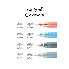 Uniball CHROMA 0.5mm Refillable Mechanical Pencils with Eraser, Contoured Cushion Grip, Auto Advancing Lead, Powder Blue Barrel, 6 Count