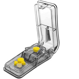Best Multi Pill Splitter Ever for Small or Large Tablets! American Design. Also Functions as a Pill Box. Not Suitable for Small Tablets (Gray)