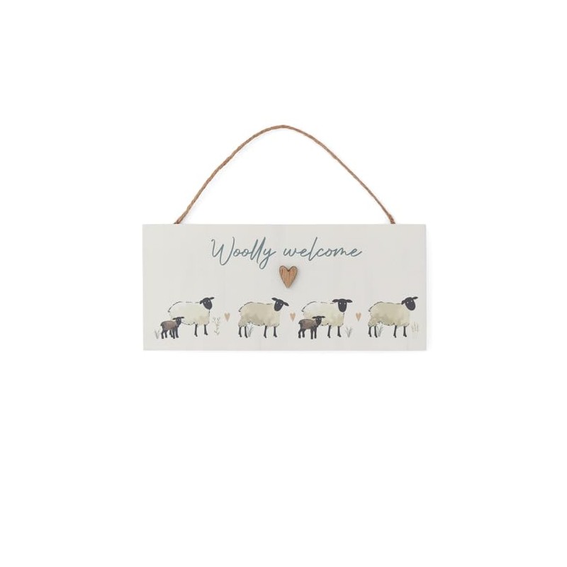 Cooksmart Highland Sheep Rectangular Plaque | British Designed Hanging Decoration