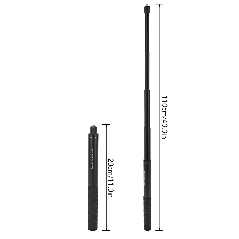 1.1m Invisible Selfie Stick Aluminum Alloy 5 Section Selfie Stick