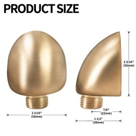 50560-CZ-PR Wall Supply Elbow For Hand Shower Elbow Adapter,Water Supply Elbow For Hand Shower,Wall-Mount Supply Wall Elbow For Hand Held Shower Elbow Adapter,Lumicoat Champagne Bronze