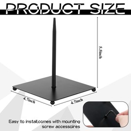 RattanView 2 Pcs Black Metal Base for Sculptures Mask Display Holder African Masks Puppet Stand Sculpture Stand(4.7 × 4.7 × 5.5 Inch)