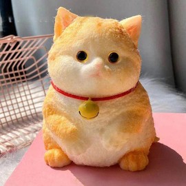 Taba Squishy Cute Flocking Cat  Fidget Toy Extra Large Sensory Stress Relief Toy for Kids Adults Anxiety Relaxation Squeeze Gift - Colour: Orange Cat E