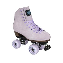 Sure-Grip Boardwalk Unisex Outdoor Roller Skates Material of Leather, Rubber, Suede & Aluminum Trucks | Comfortable, Extra Long Laces - Suitable for Beginners (Lavender, Mens 6 / Womens 7)