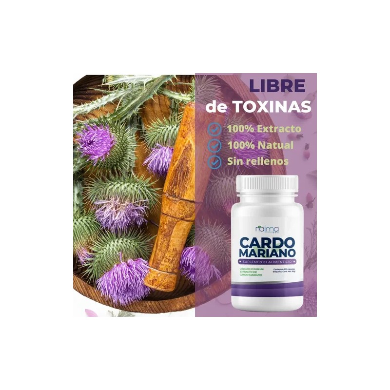 Naima Cardo Mariano 500mg - 100 Cápsulas Pack 3 Frascos
