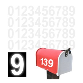 WZCNDIDI Reflective Mailbox Numbers Stickers for Outside,4 Sets Vinyl Waterproof Number for Signs Cars, Easy Installation (White, 3inch)