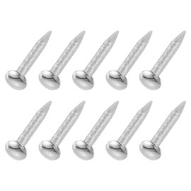 sourcing map 500Pcs Small Hardware Nails, 1 x 8mm Carbon Steel Round Head Nail Common Finishing Nail for Household Woodworking Picture Hanging DIY Projects, Silver