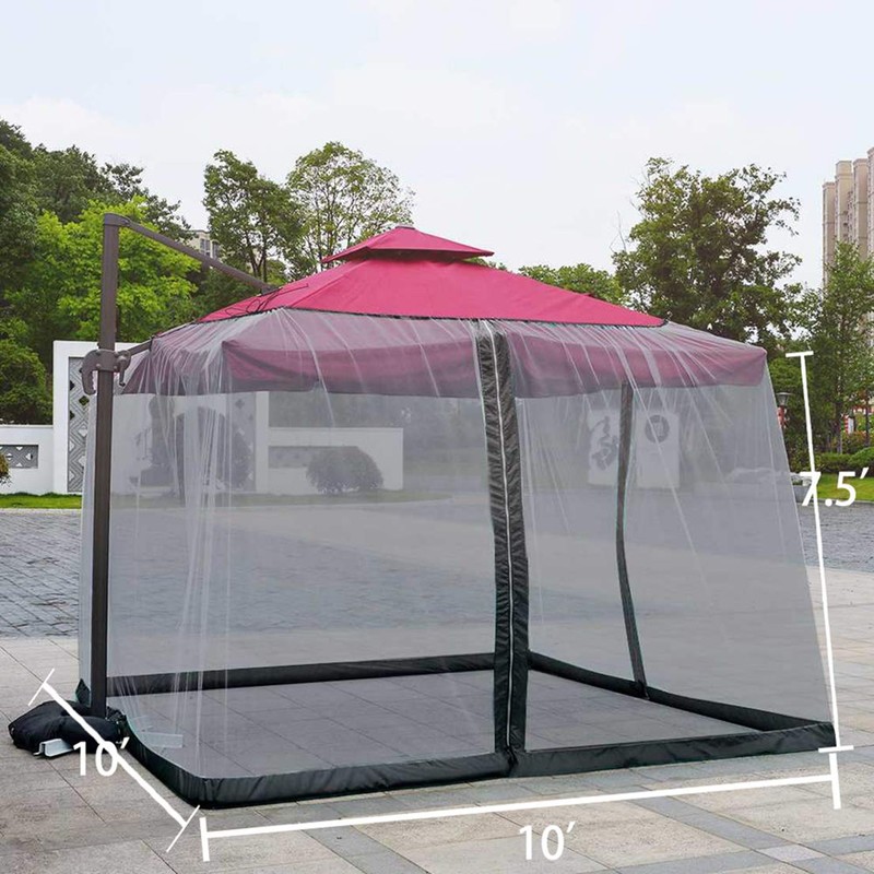 SOOSPE-MZ 10ft Patio Mosquito Netting Patio Umbrella Cover Mosquito Netting