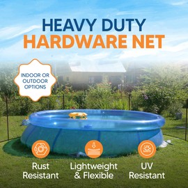 Plastic Hardware Mesh Screen & Fence Roll (3' x 15' - Black) - Plastic Indoor or Outdoor Balcony, Patio & Porch Netting - Safety Barrier Plastic Fence to Protect Pets & Kids Around The Home - Zebro