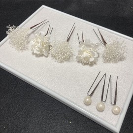 Lupine hp0216 Hair Ornament, White Hydrangea, White Pearl, Set of 8, Yuping, White, Weddings, Coming-of-Age Ceremonies, Graduation Ceremonies, Hakama, Preserved Flowers, Artificial Flowers, Adults,