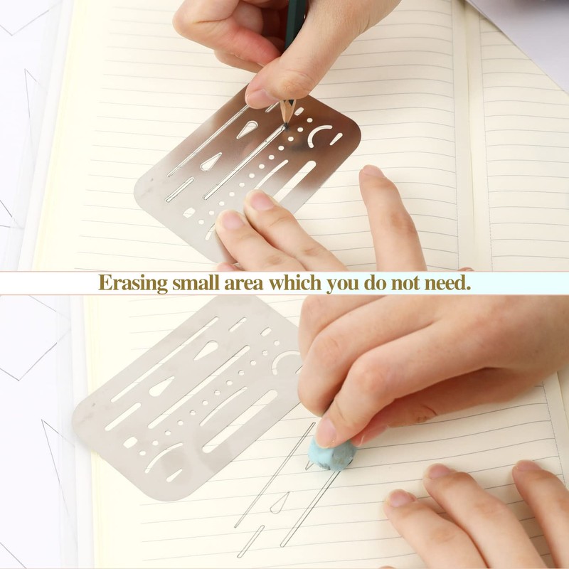 4 Pcs Erasing Shields Stainless Steel Drawing Template Shields Drafting