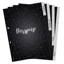 PRICARO Doodles Black A4 4 Part Index