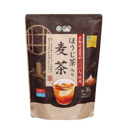 Mugicha with Hojicha - Pack of 30-8g Each - Japanese Barley Tea with Roasted Green Tea - Product of Kyoto, Japan