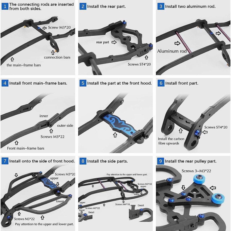 QingLeng Nylon Roll Cage Body Chassis Protect Keel Frame Kit