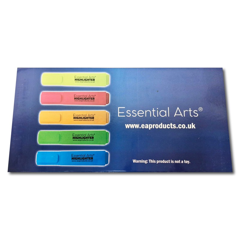 Essential Arts Square Blue Highlighter Pen Pack of 10 |