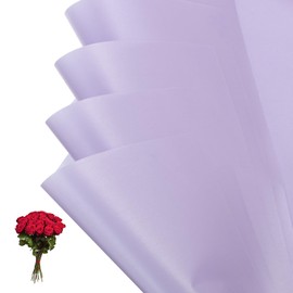 PATIKIL Flower Gift Wrapping Paper, 20 Sheets Waterproof Bouquet Paper Solid Color Wrap Florist Papers for Wedding DIY Craft Graduation Valentine Mother's Day, Purple