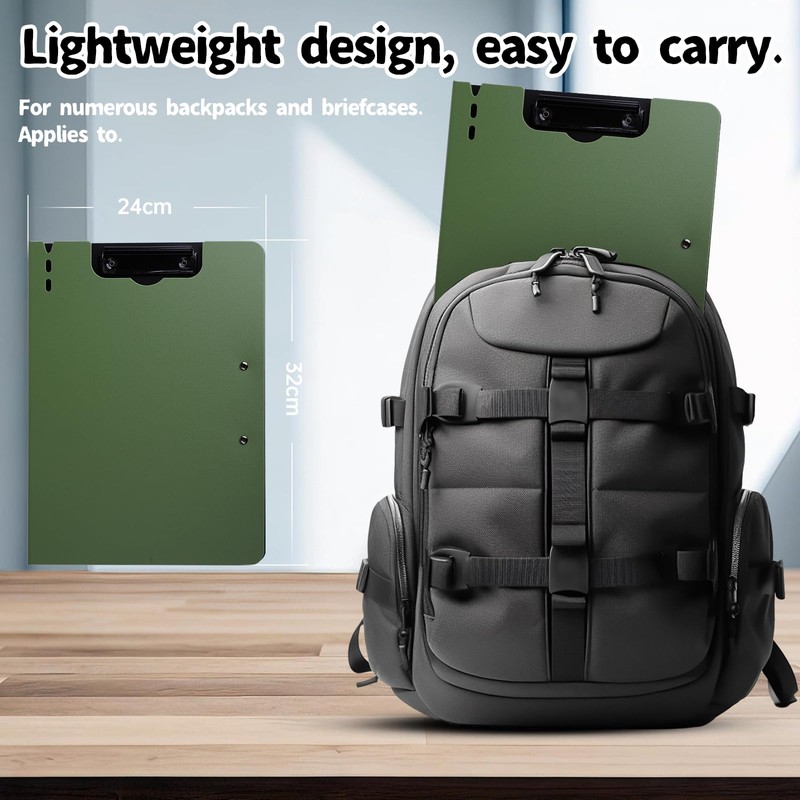 FRETONBA Clipboard A4 with Double Clips, 2 Pieces Foldover Clip