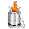 Portable Table Top Fire Pit, Smokeless Stainless Steel Firepit, Safe