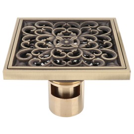Floor Drain Antique Copper Shower Drain Kit for Home Hotel Bathroom Toilet 10x10cm