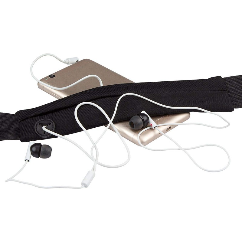Schreuders Sport Unisex's 21PA Waistbelt with Expandable Bag, Black/Silver, One