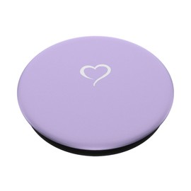 PopSocket PopGrip: Purple Purple Hand Drawn Heart Minimalist Love with Interchangeable