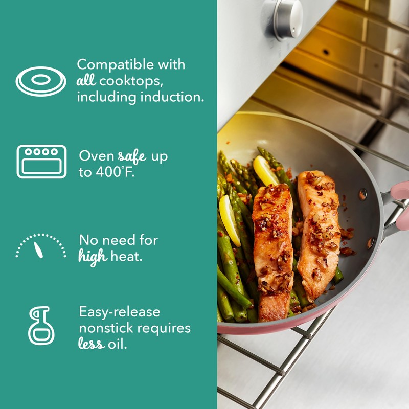 DASH Dream Green Ceramic Frying Pan Set of 2, 9.5"