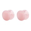 Pierced Owl Rose Quartz Natural Stone Double Flared Plugs, Sold