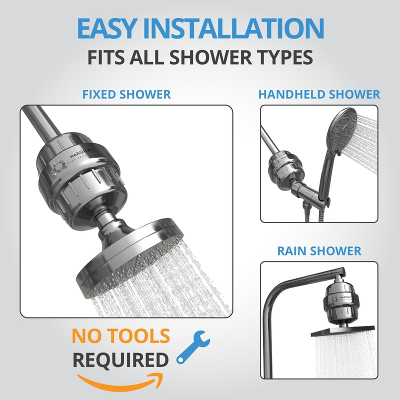 weAQUA Heavy Duty Shower Filter Jumbo 3 PACK – 99%