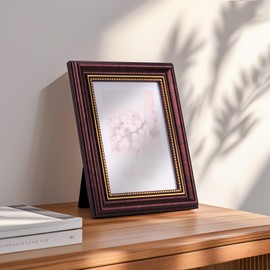 TAIYOU Antique Elagent Photo Frames 7x5 Inch Vintage Wood Picture Frame 13x18cm Home Desk Decor Wall Hanging or Tabletop Standing Display Gifts for Desk Wall Tabletop Home Office Display Brown