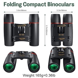 30X60 Small Binoculars for Adults Folding Bird Watching - Aurosports Mini Compact Binocular for Kids High Power Easy Focus Binoculars for Travel Hunting