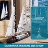 Mould King Modern Twin-Masted Sailboat Building Kits, Ocean Explorer Boat