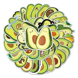 Avocado Plants Stickers for Teens Boy Girls Kids|50 Pcs|Cartoon Vinyl Waterproof Stickers for Laptop Computer Phone Tablet Luggage Flasks Water Bottle Bike Scrapbook,Trendy Fruit Decals Pack(Avocado)