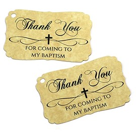 Baptism Tags - Thank You for Coming to My Baptism (Set of 40) (Antique Gold)