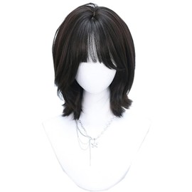 GAL Hair Wig, Bob, Short Curly Exterior, Perm, Full Wig, Women, Natural, Heat Resistant, Daily Use, Net Included, Makes Face Smoother