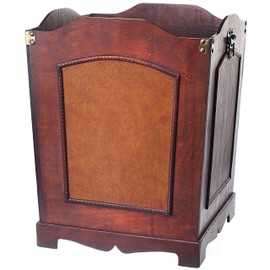 Vintiquewise(TM) Antique Wooden Waste Can/Bin with Handle