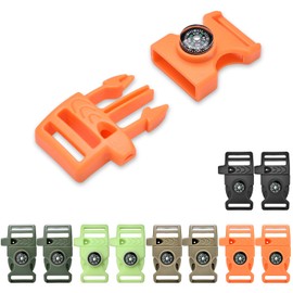 10 Pack 3/4 Inch Assorted Paracord Bracelets Buckles, Plastic Compass Whistle Buckle for Bracelets Clasp Clip Outdoor Camping Emergency Survival Travel Accessories