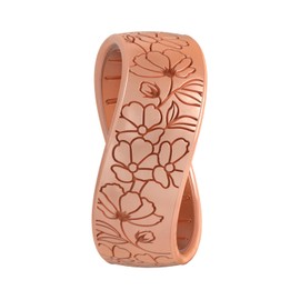 Enso Rings Etched Classic Silicone Rings - Comfortable and Flexible Design - Camellia + Cosmos - Rose Gold/Copper - Size 8