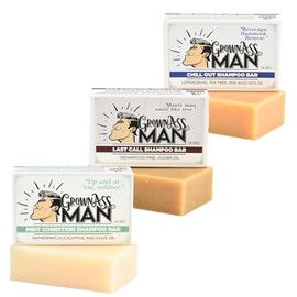 Grown Ass Man Co.  Champ slido Bar Rich Lather 3 en 1 cabello, barba y gel de bao  ltima intervensin de plstico y respetuoso con el medio ambiente,...