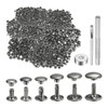 sourcing map 300 Sets Leather Rivets 6 Size Metal Double
