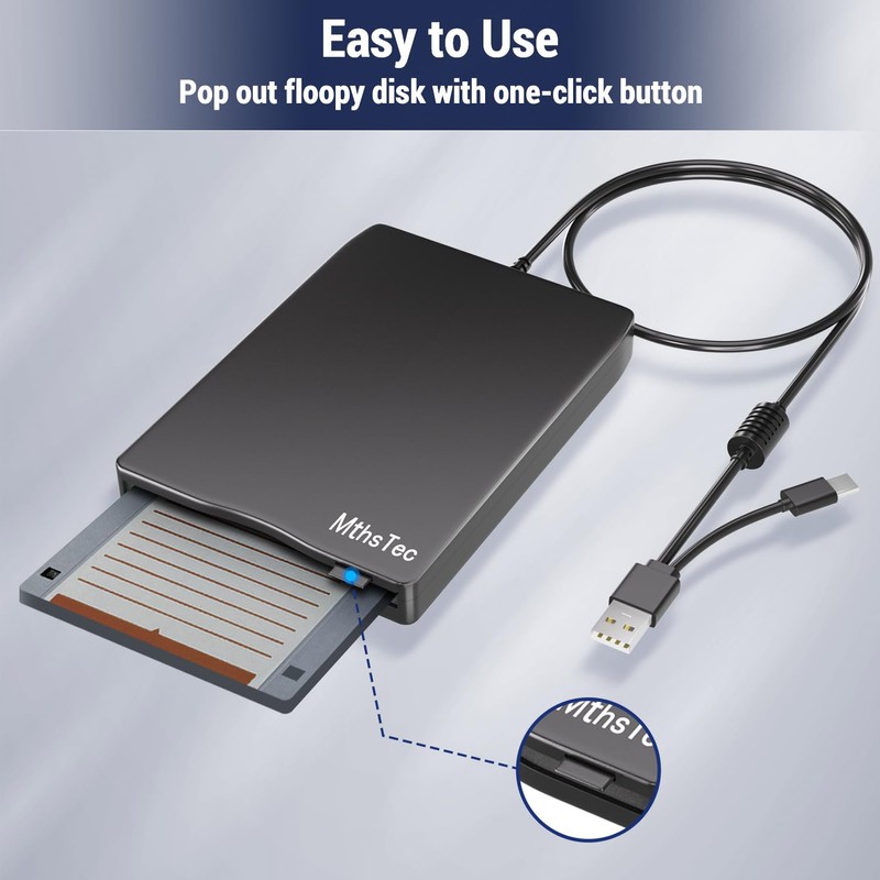 MthsTec - Disquete USB externo de 3,5 pulgadas USB y