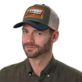 Stetson American Heritage Trucker Cap for Men - American-Style Baseball Cap - Snapback Cap with Breathable mesh Insert - Summer/Winter mesh Cap - Baseball Cap Blue-Grey One Size