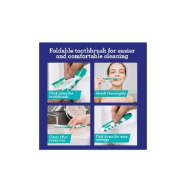 Unbranded Folding Toothbrush with Built-in Cover Perfect Ergonomic Adults & Kids (Lot Of 2