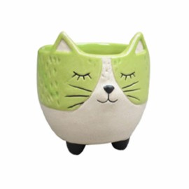 lotus international 3" Green Cat Planter