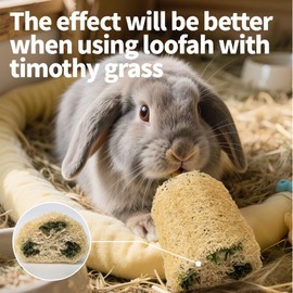 BESNEW 3 PCS Rabbit Chew Toys,100% Natural Loofah Without Additives,Bunny Chew Toys for Teeth,Fiber-Rich Rabbit Treats for Bunny Chinchilla Dogs