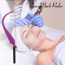 Regla marcadora cejas microblading precisión simetría aluminio Aleación durable, diseño con resorte, herramienta maquillaje profesional, uso personal y salón, acabado resistente corrosión