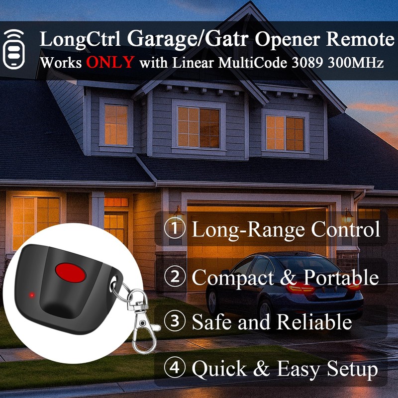 2-Pack 300MHz 10 dip Switch for Multicode Garage Gate Door