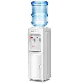DORTALA Top Loading Water Dispenser, Hot & Cold Water Dispenser for 3-5 Gallon Bottles, Freestding Water Cooler w/Children Safety Lock, Energy Star Listed, White